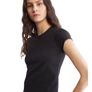 Calvin Klein Performance Smooth Cotton Stretch T-Shirt Classic Black Women's -XL